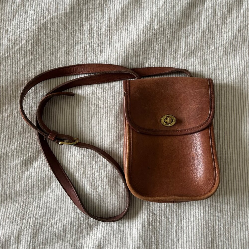 Vintage Coach Brown Leather Sidepack Scooter Bag #9978